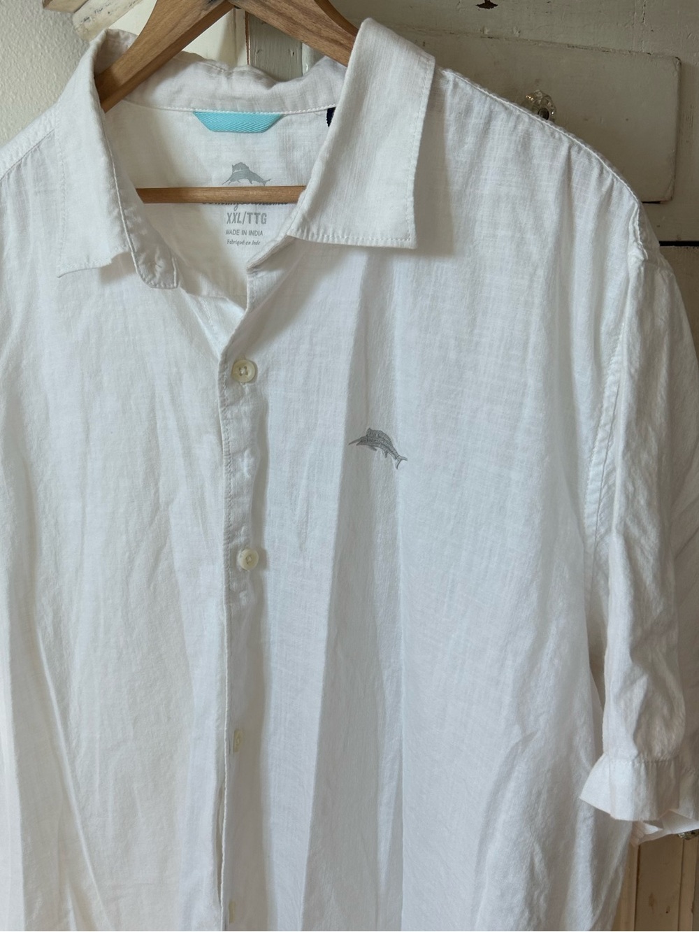 Tommy Bahama | Men's White Short-Sleeve Cotton Button Up Collared Shirt Size XXL - Picture 3 of 16